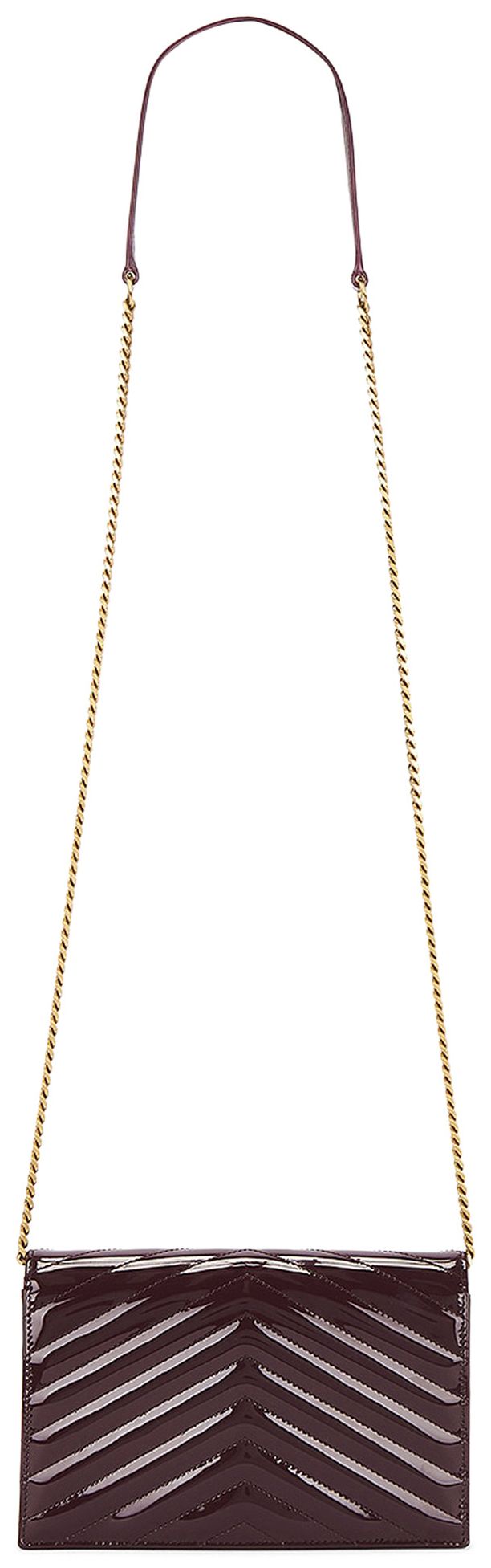 Saint Laurent Cassandre Envelope Chain Wallet Dark Red Wine