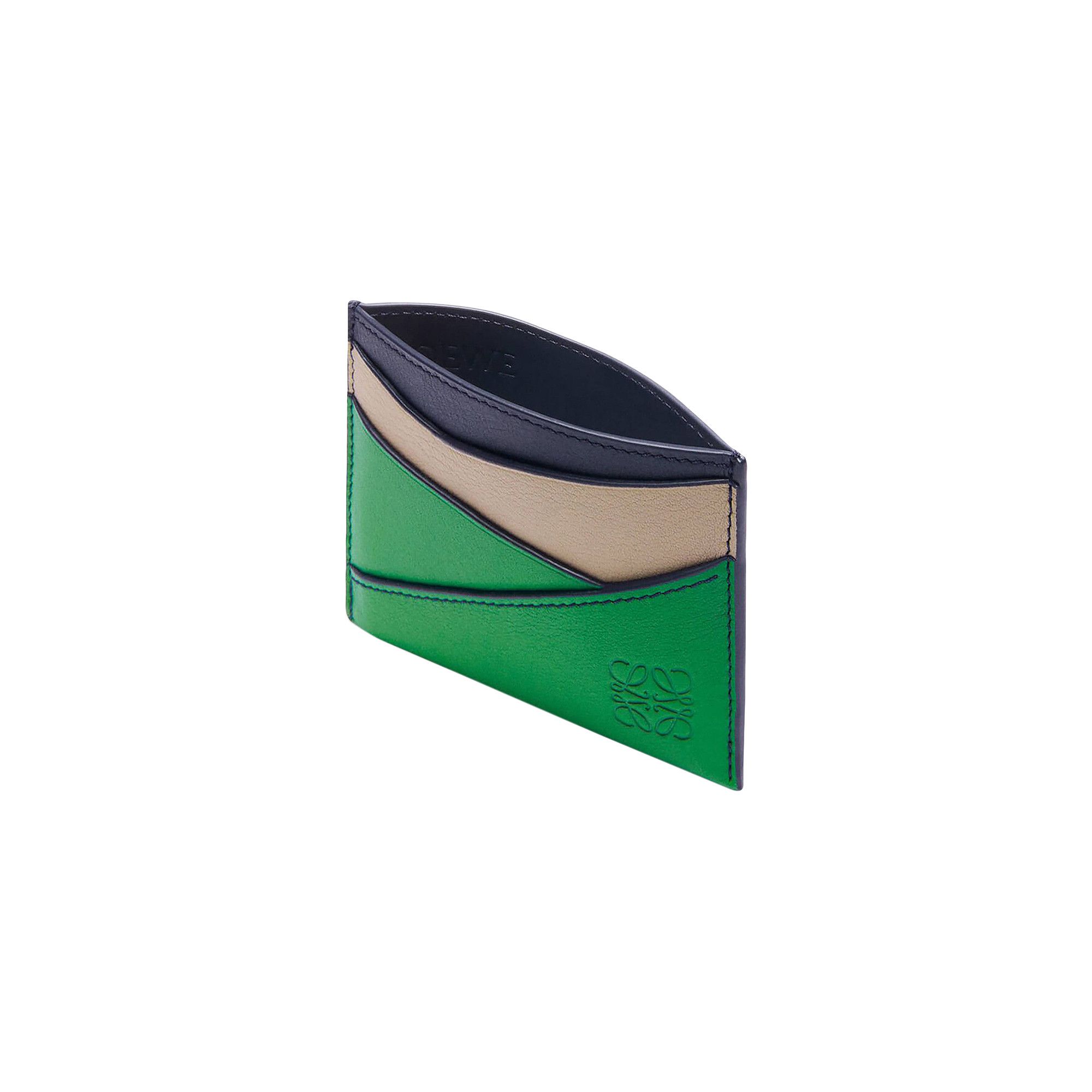 Buy Loewe Puzzle Edge Plain Cardholder 'Sand/Tropical Green