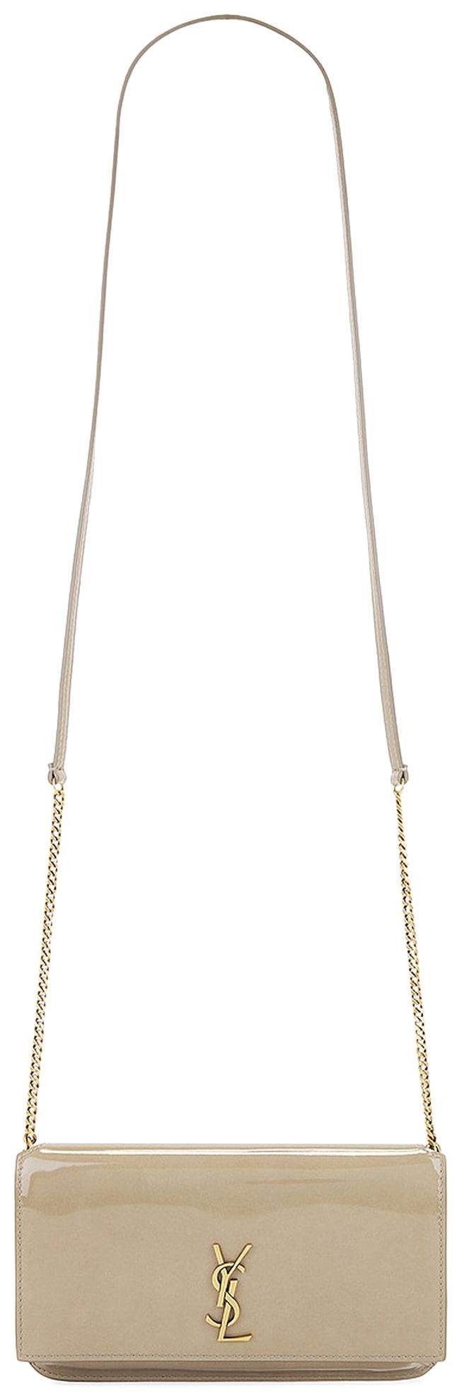 Saint Laurent Cassandre Envelope Chain Wallet Soft Sage