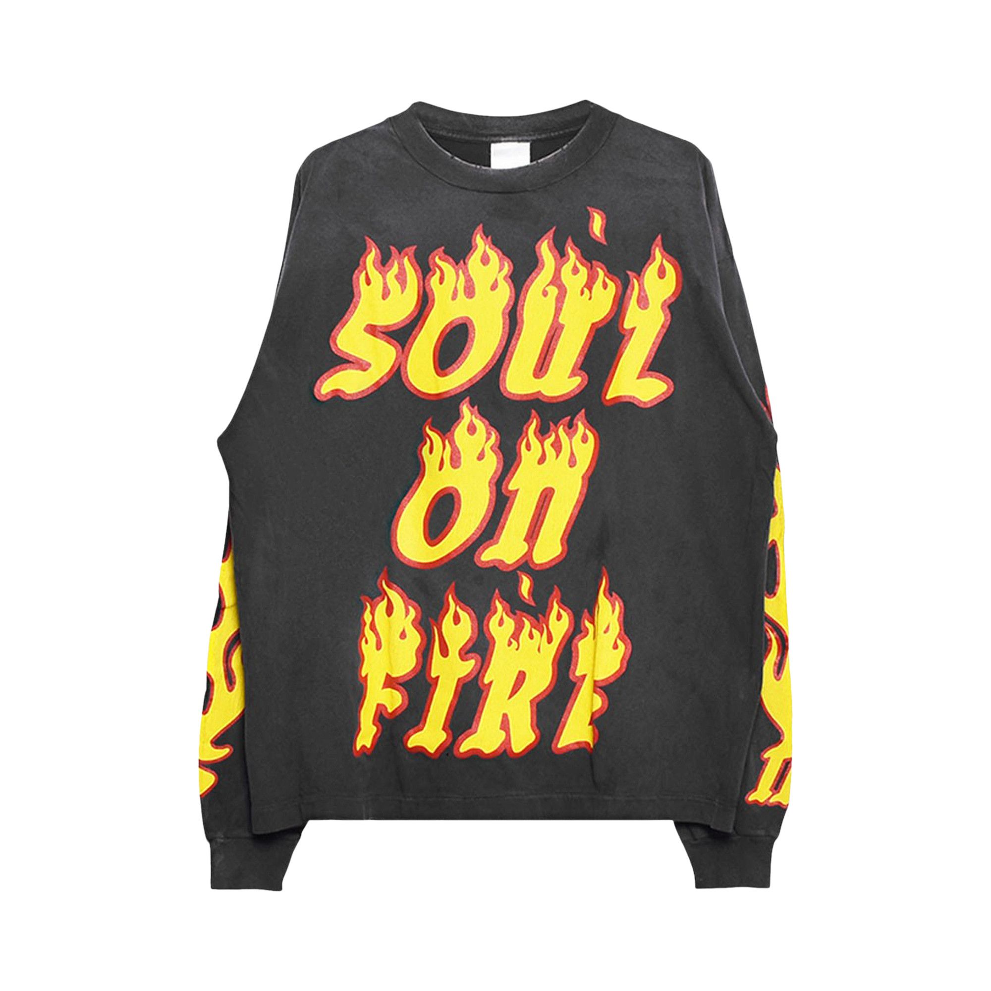 Buy SAINT Mxxxxxx Soul On Fire Long-Sleeve T-Shirt 'Black' - SM