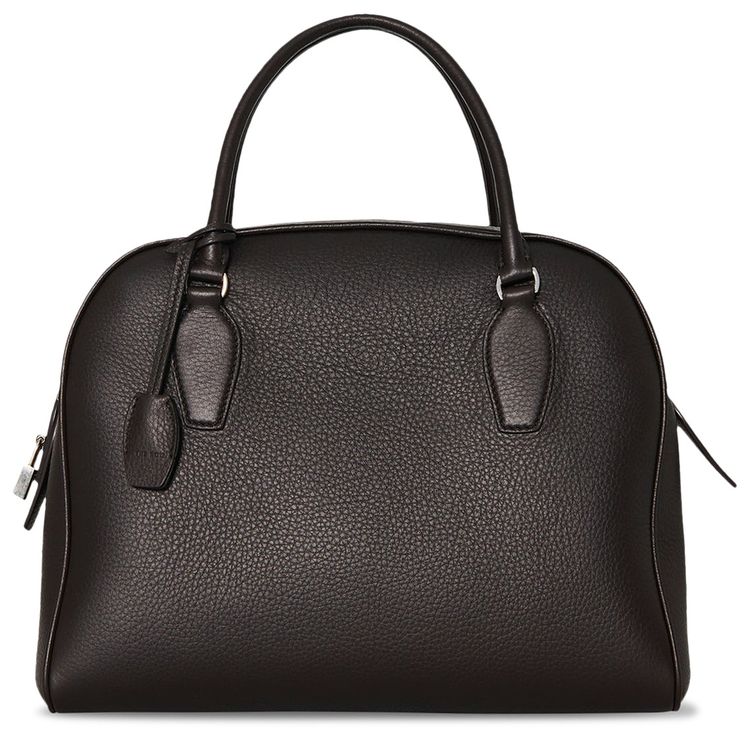 The Row India 1200 Leather Tote Bag Wood Brown