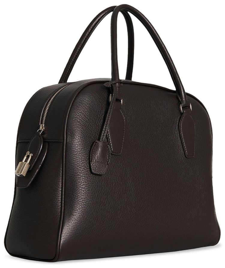 The Row India 1200 Leather Tote Bag Wood Brown