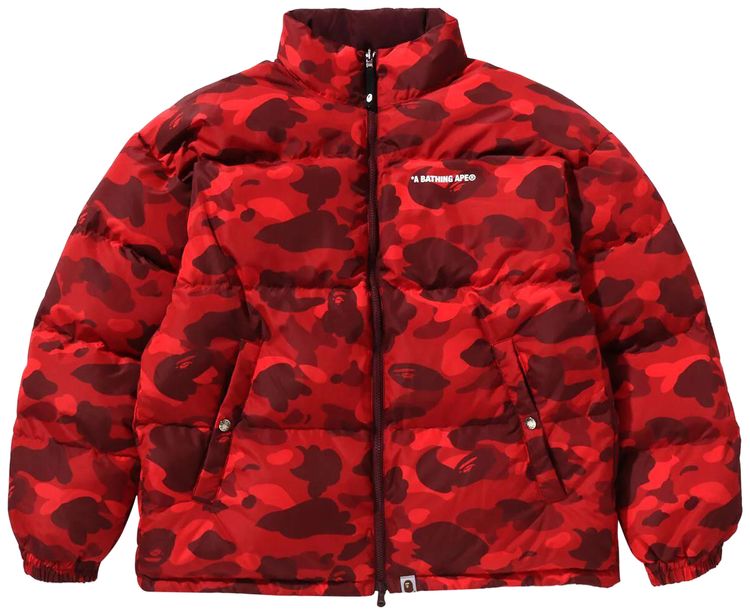 BAPE Color Camo Reversible Down Jacket Red
