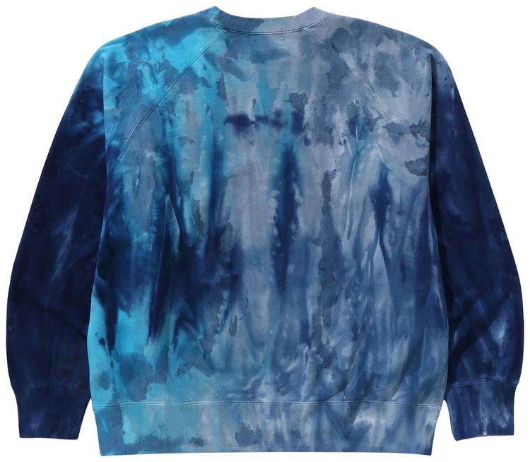 BAPE Ice Dye Sta College Relaxed Fit Crewneck Blue