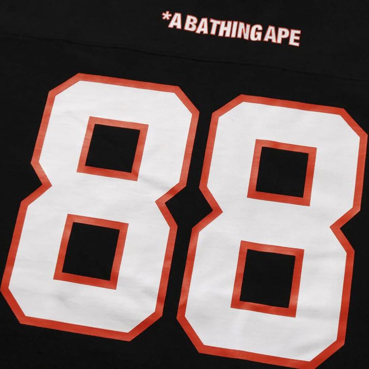 BAPE Football Relaxed Fit Long Sleeve Tee Black