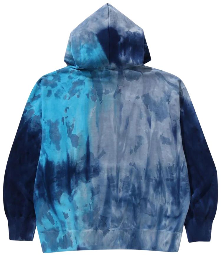 BAPE Ice Dye Relaxed Fit Pullover Hoodie Blue