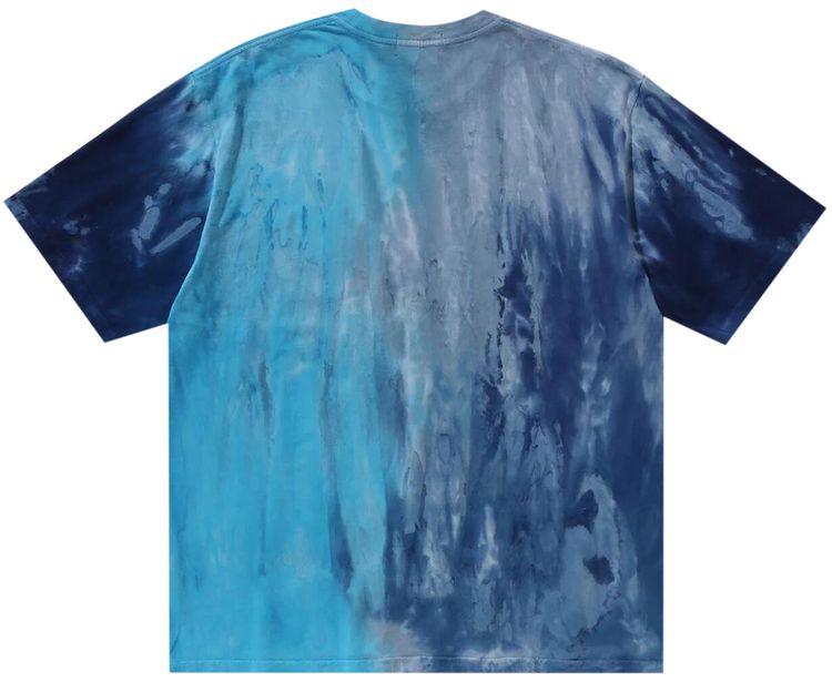 BAPE Ice Dye College Relaxed Fit Tee Blue
