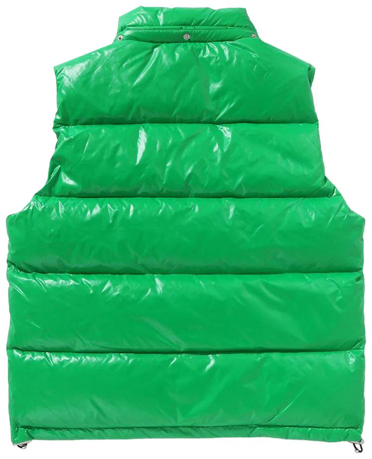BAPE Line Camo Debossed Nylon Down Vest Green