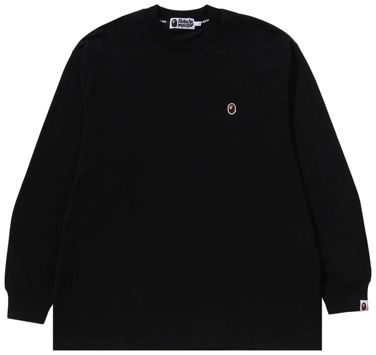 BAPE One Point Ape Head Relaxed Fit Long Sleeve Tee Black