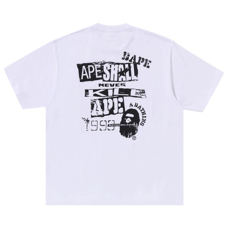BAPE Screen Print Stencil Logo Relaxed Fit Tee White