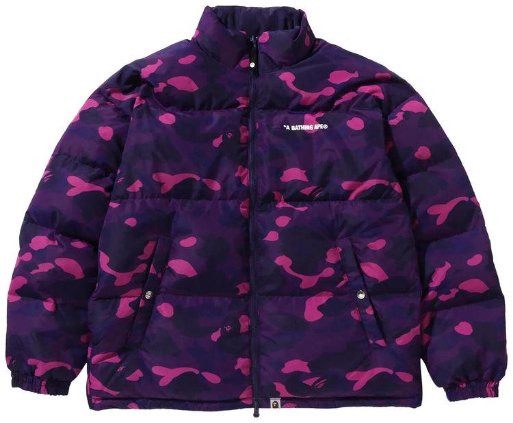 BAPE Color Camo Reversible Down Jacket Purple