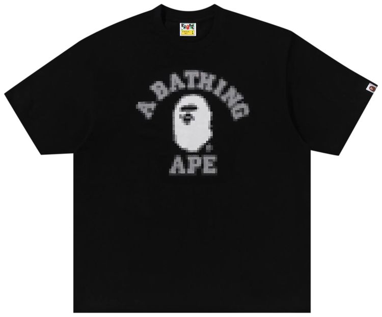BAPE Pixal College Relaxed Fit Tee Black