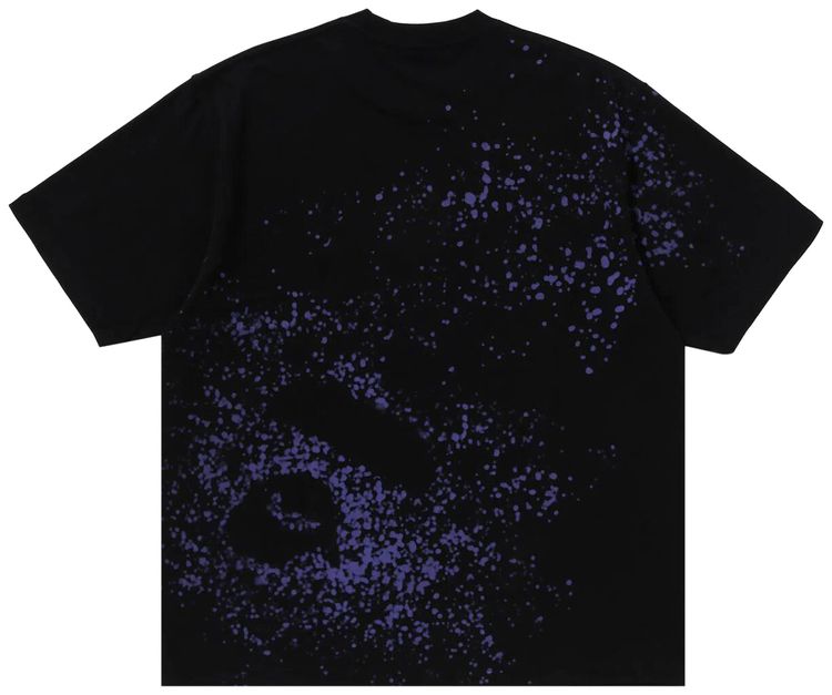 BAPE Spray Print Slogan Relaxed Fit Tee Black