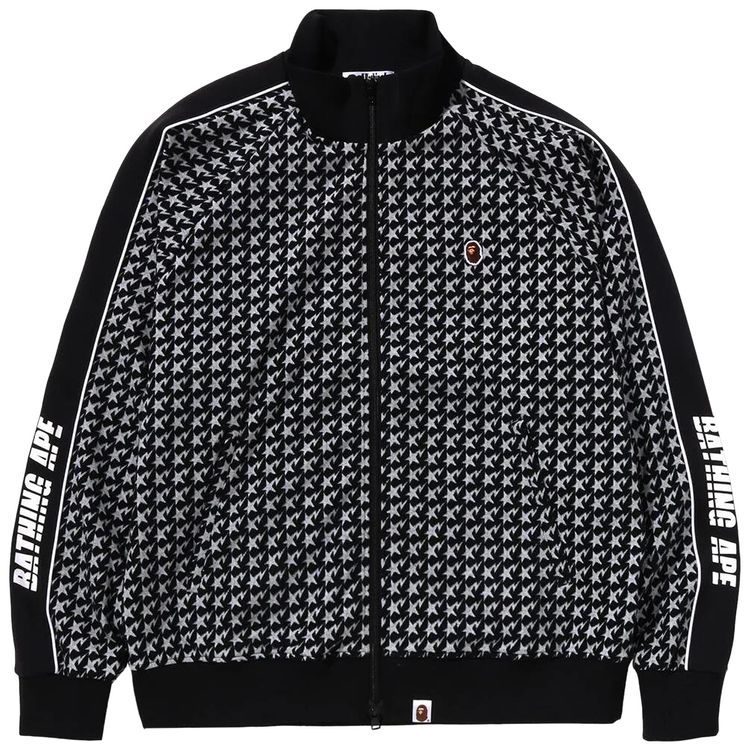 BAPE Sta Houndstooth Jacquard Track Jacket Black