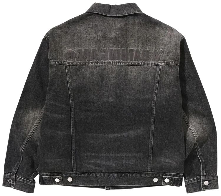 BAPE Distressed Denim Trucker Jacket Black