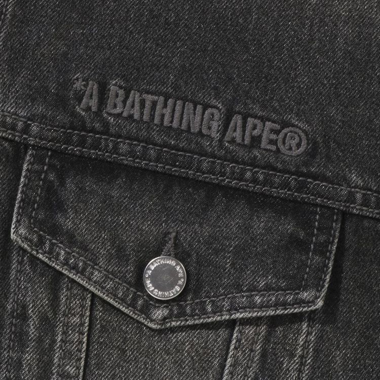 BAPE Distressed Denim Trucker Jacket Black