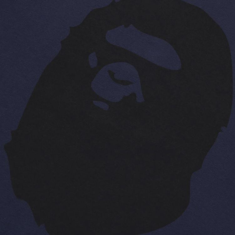 BAPE Ape Head Brushed Cotton Long Sleeve Tee Navy