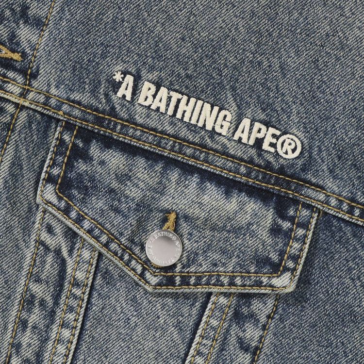 BAPE Distressed Denim Trucker Jacket Light Indigo