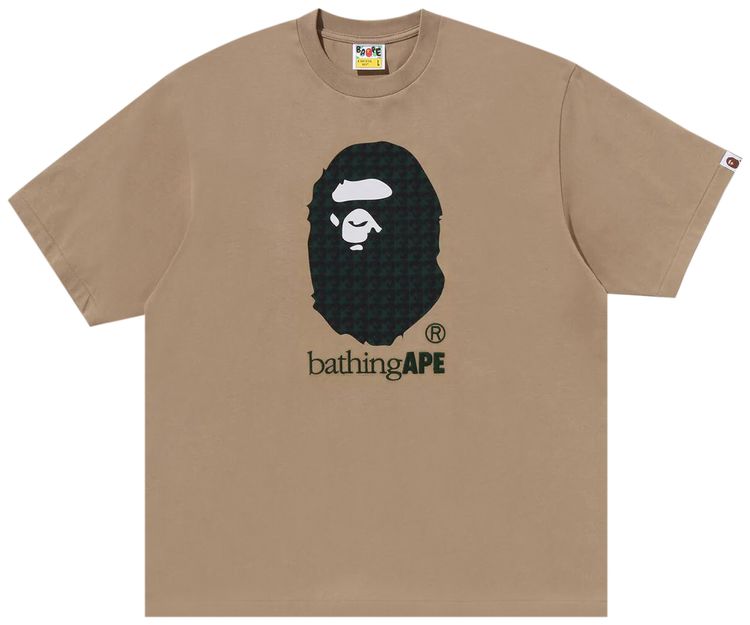 BAPE Sta Houndstooth By Bathing Ape Relaxed Fit Tee Beige