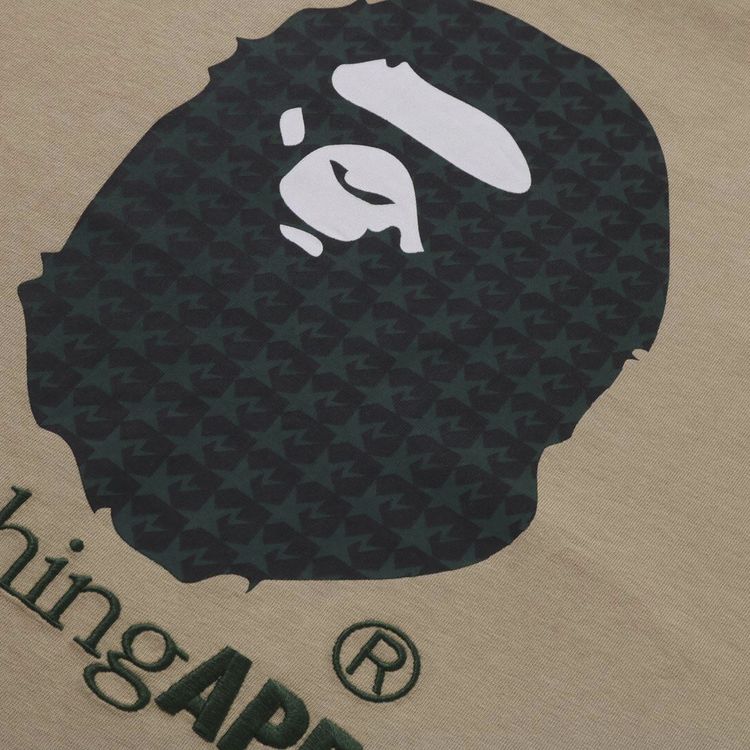 BAPE Sta Houndstooth By Bathing Ape Relaxed Fit Tee Beige