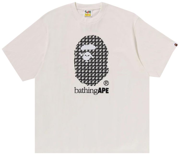 BAPE Sta Houndstooth By Bathing Ape Relaxed Fit Tee Ivory