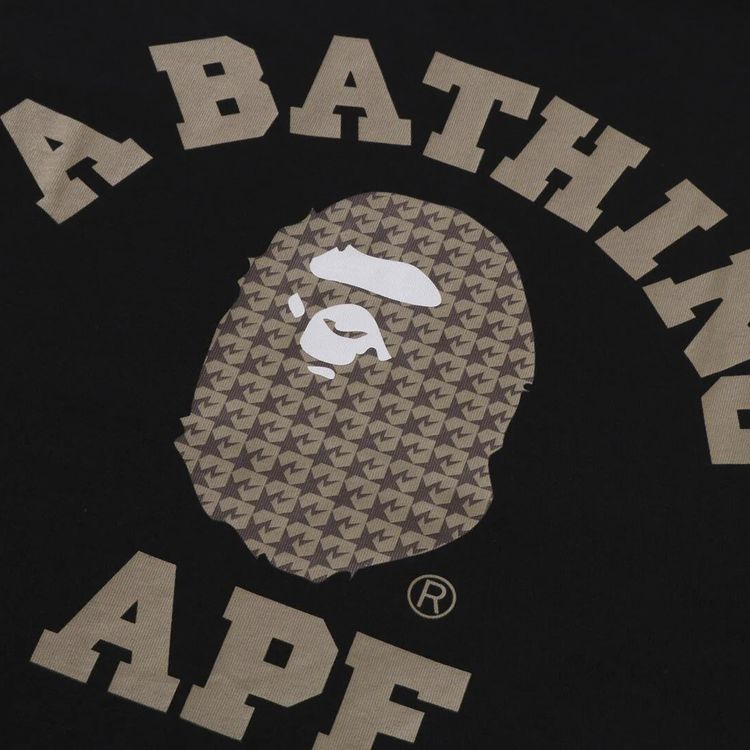 BAPE Sta Houndstooth College Relaxed Fit Tee Black