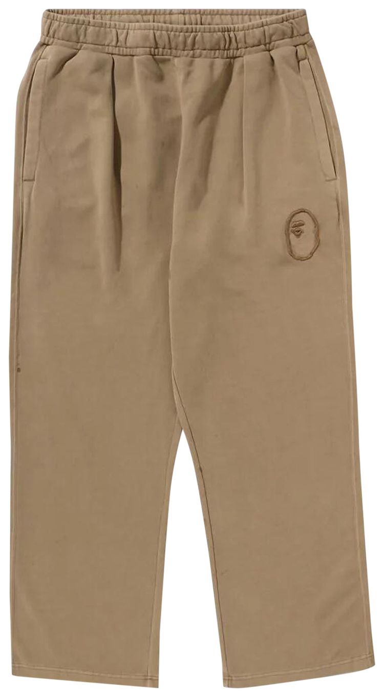 BAPE Garment Dye Oversized Fit Sweatpants Beige
