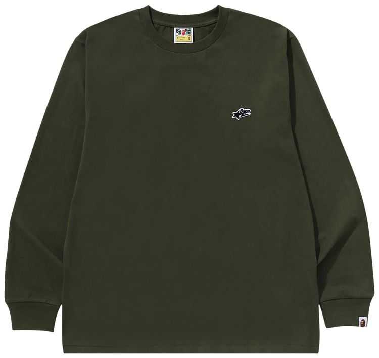 BAPE Sta One Point Long Sleeve Tee Olive Drab