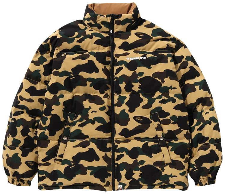 BAPE 1st Camo Reversible Down Jacket Yellow