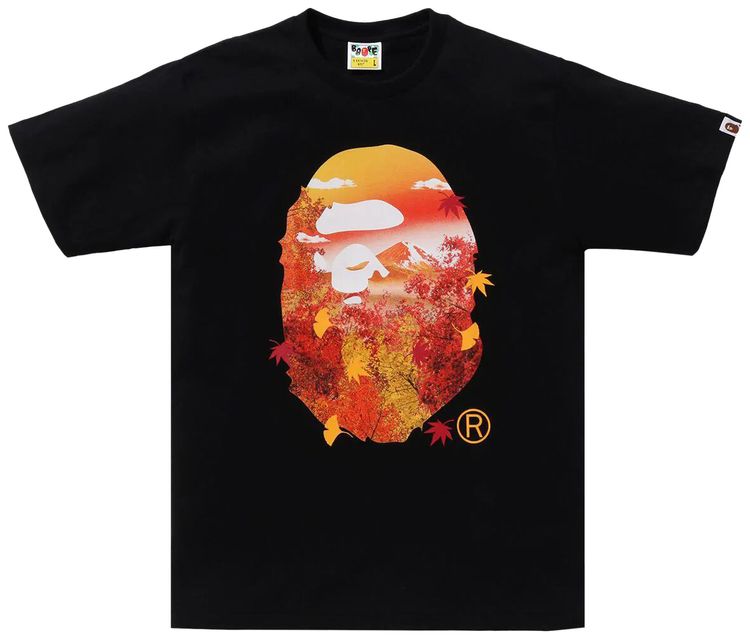 BAPE Japan Autumn Photo Ape Head Tee Black