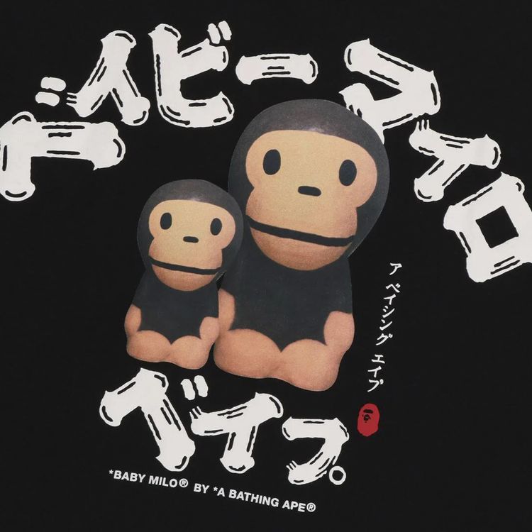 BAPE Baby Milo College Relaxed Fit Tee Black