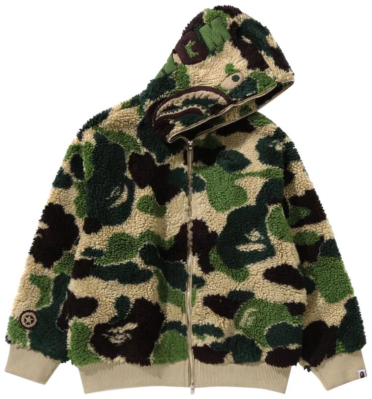 BAPE ABC Camo Boa Shark Relaxed Fit Full Zip Hoodie Green