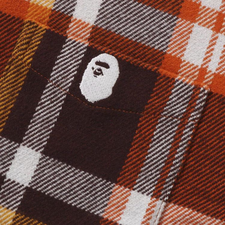 BAPE Check Relaxed Fit Shirt Orange