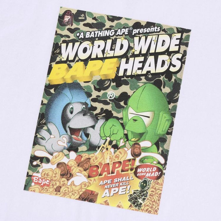 BAPE Heads Flyer Tee White