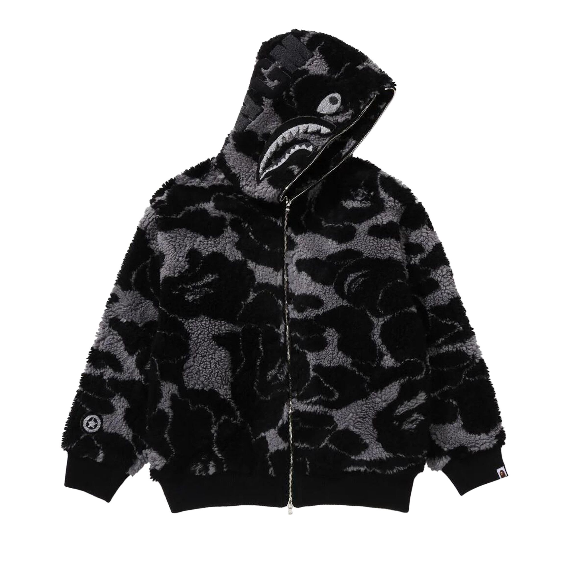 Buy BAPE ABC Camo Boa Shark Relaxed Fit Full Zip Hoodie 'Black