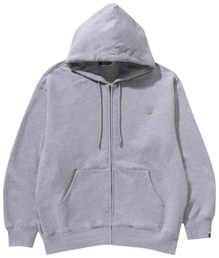 BAPE One Point Relaxed Fit Full Zip Hoodie Grey