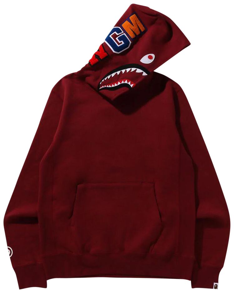 BAPE Shark Pullover Hoodie Burgundy