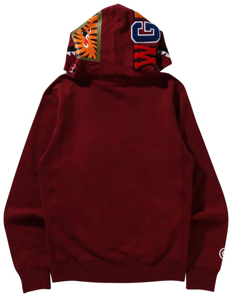 BAPE Shark Pullover Hoodie Burgundy