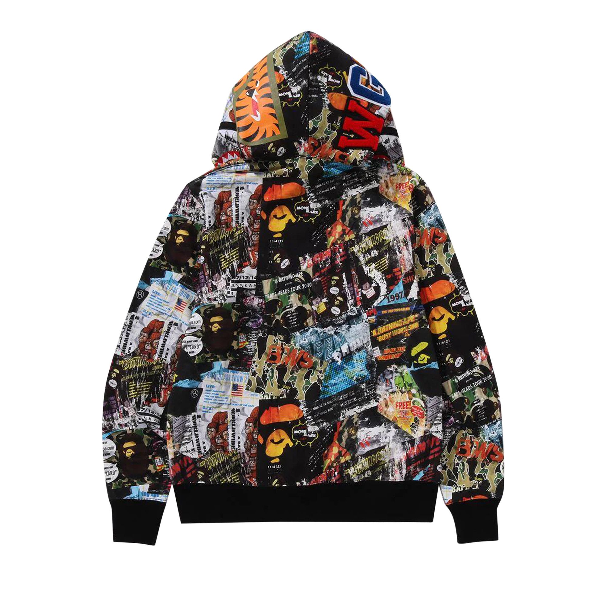 Buy BAPE Flyer Pattern Shark Full Zip Hoodie 'Multicolor' - 1K70