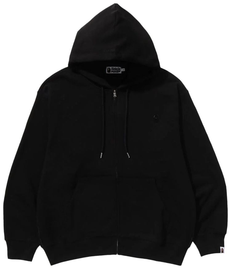 BAPE One Point Relaxed Fit Full Zip Hoodie Black