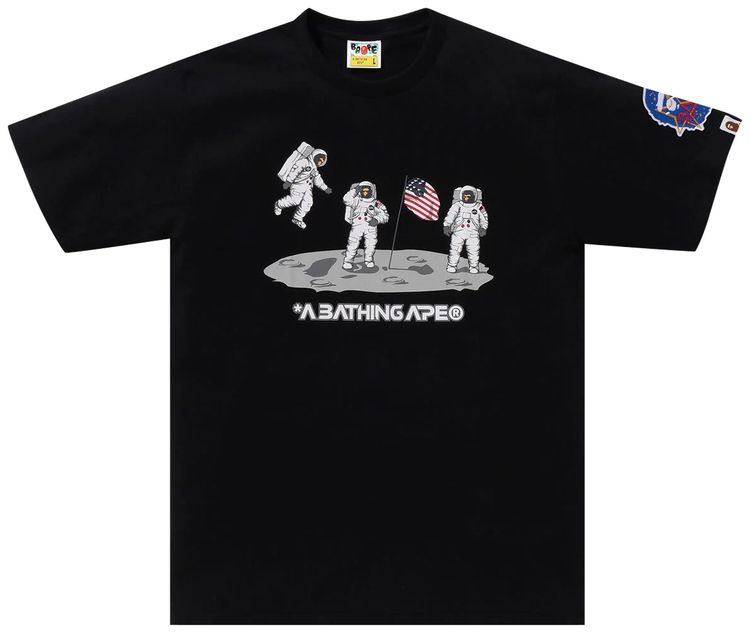 BAPE Moon Landing Tee Black
