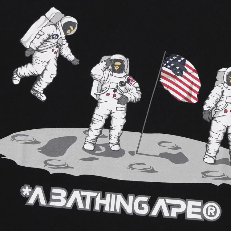 BAPE Moon Landing Tee Black