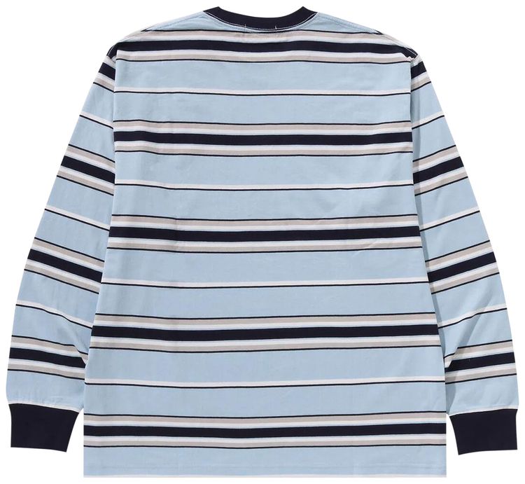 BAPE Ape Head One Point Stripe Relaxed Fit Long Sleeve Tee Sax