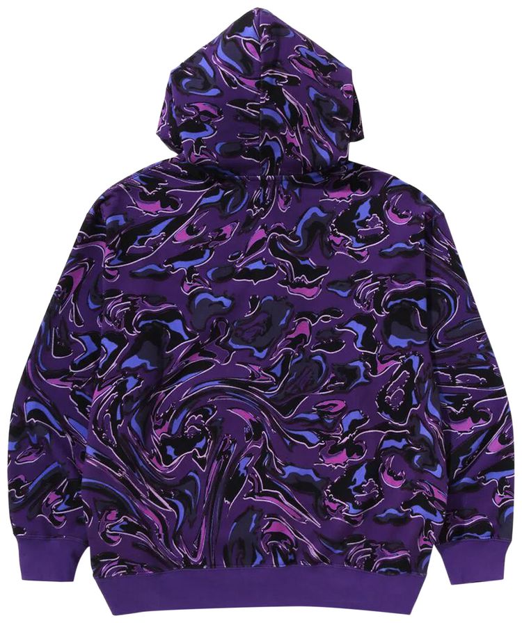 BAPE Marbling Camo Relaxed Fit Pullover Hoodie Purple