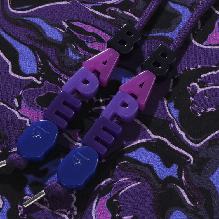 BAPE Marbling Camo Relaxed Fit Pullover Hoodie Purple