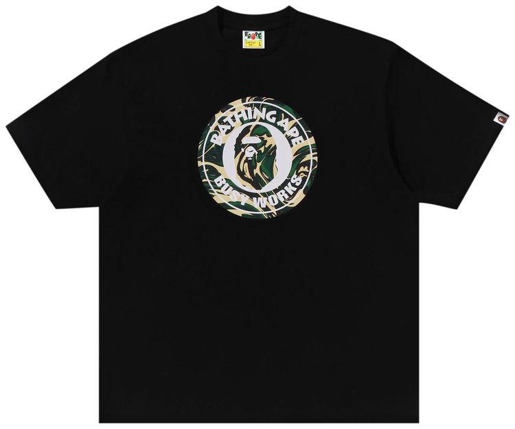 BAPE Marbling Camo Busy Works Relaxed Fit Tee Black