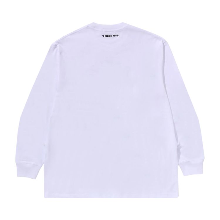 BAPE College Relaxed Fit Long Sleeve Tee White