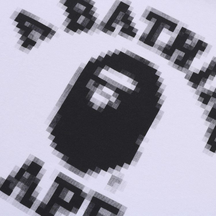 BAPE College Relaxed Fit Long Sleeve Tee White