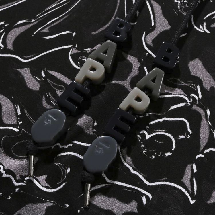 BAPE Marbling Camo Relaxed Fit Pullover Hoodie Black