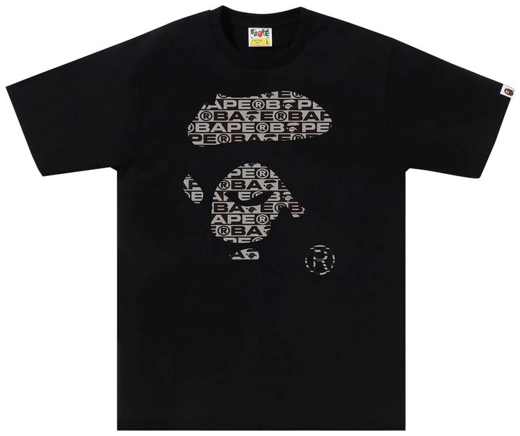 BAPE Lux Sport Pattern Ape Face Tee Black